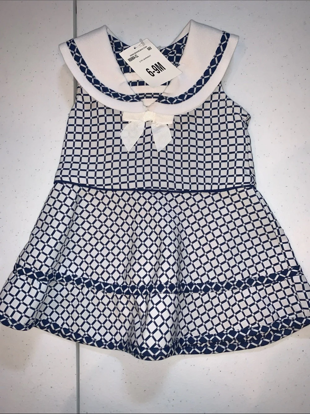 BONNIE BABY BY BONNIE JEAN 2 PIECE DRESS OUTFIT SIZE 6-9 MONTHS NWT